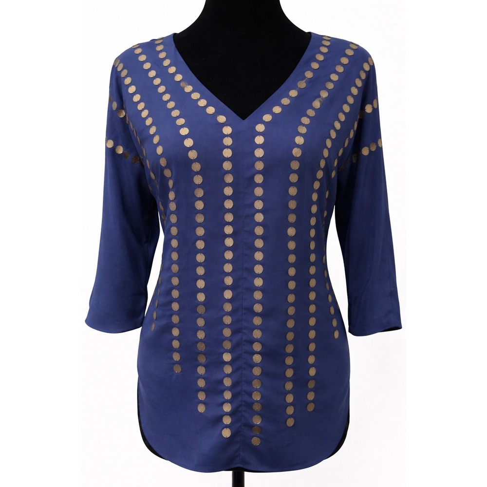 Anthropologie Sparkle‎ & Fade Womens Dolman Top Size Small Blue Cold Shoulder
